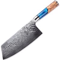 Adamaszkowy nóż kuchenny Hakusan - Big Cleaver/Niebieski KP18602