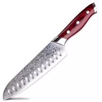 Adamaszkowy nóż kuchenny Mijazaki - Santoku KP20175