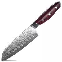 Adamaszkowy nóż kuchenny Mijazaki - Small Santoku  KP20178