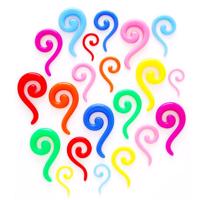 Kolczyk do ucha - kolorowa spirala - Szerokość: 8 mm, Kolor kolczyka: Ciemnoniebieski