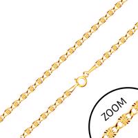 Łańcuszek w 14K - złote spłaszczone elementy, grawerowanie, 550 mm