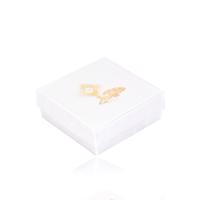 Perłowo-białe pudełeczko na biżuterię - motyw I Komunii Świętej złotego koloru
