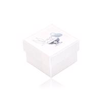 Prezentowe pudełko perłowo białe - gołąb, kielich, dzbanek