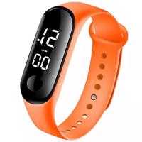 Prosty silikonowy zegarek cyfrowy - Pomarańczowy KP22383