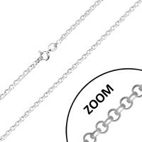Srebrny 925 łańcuszek - szersze okrągłe oczka, lustrzano lśniąca powierzchnia, 2,6 mm