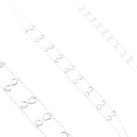 Srebrny 925 naszyjnik, podwójny łańcuszek, błyszczące symbole nieskończoności