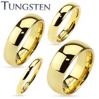 Tungsten obrączka złotego koloru, lśniąca i gładka powierzchnia, 2 mm - Rozmiar : 52