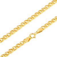 Złoty łańcuszek 585 - błyszczące elipsowe większe i mniejsze ogniwo, 550 mm