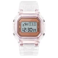 Zegarek cyfrowy Transparetn - Rużowy KP21646